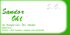 sandor ohl business card